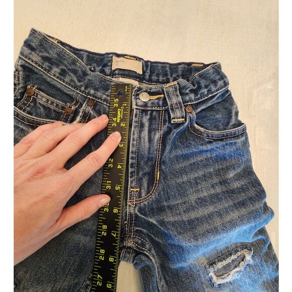 Gap Kids Boot Fit Denim Jeans Distressed SZ 6 Adjustable Waist Girls Wide Leg - Picture 9 of 10
